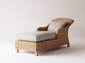 Tumbona de jardín de ratán sintético con cojín 180 x 70 x 85 cm - Color marrón y gris - Diseño cómodo para exterior