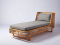 Tumbona de ratán sintético 195 x 78 x 82 cm - Marrón natural y gris - Diseño abierto con respaldo acolchado