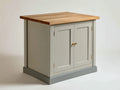 Aparador de madera 100 x 45 x 105 cm - Gris y marrón natural - Dos puertas y encimera amplia