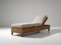 Tumbona de jardín de ratán 195x70x42 cm - Marrón y beige claro - Respaldo reclinable y diseño con patas redondeadas