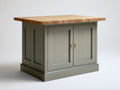 Aparador de madera 100 x 55 x 90 cm - Gris oliva-Madera natural - 2 puertas y encimera amplia