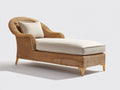 Tumbonas de ratán 200 x 80 x 95 cm - Marrón claro-Crema - Diseño envolvente con reposabrazos para exterior