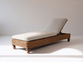 Tumbonas de ratán 200 x 75 x 88 cm - Marrón-Crema - Respaldo ajustable y diseño elevado para exterior